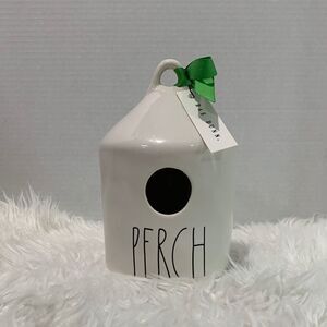 RAE Dunn “PERCH” White Ceramic Birdhouse